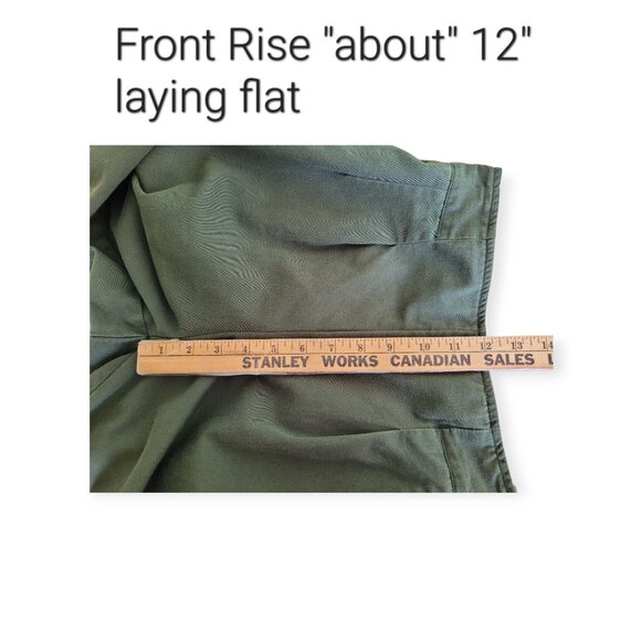 Vintage GAP 90s Olive Green Cropped Cotton Trousers High Rise Size 26 - Picture 10 of 14